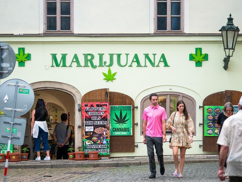 Marijuana and cannabis shop in the center of Prague