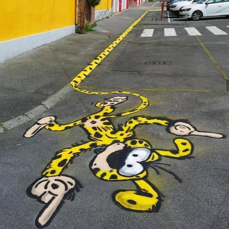 Marsupilami street art in France