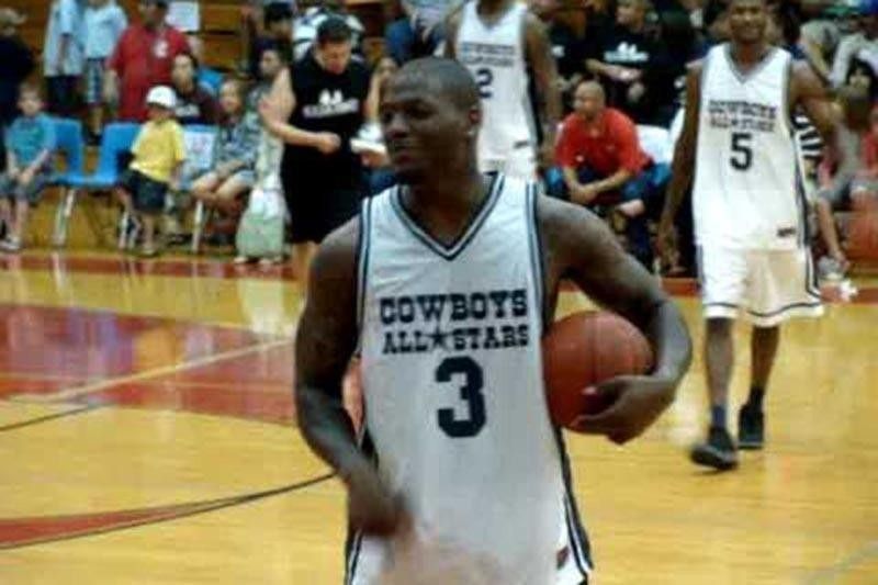 Martellus Bennett playing basketball