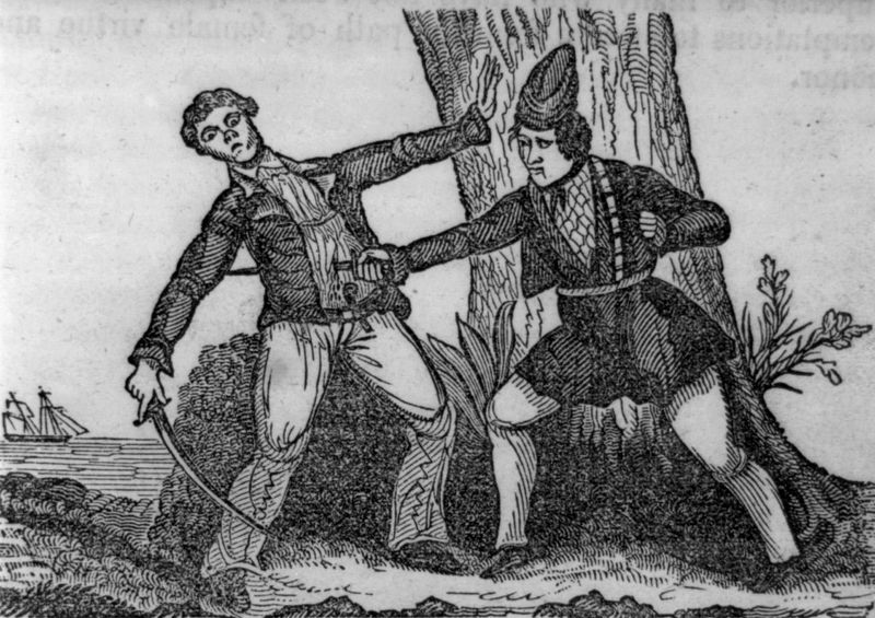 Mary Read stabbing pirate