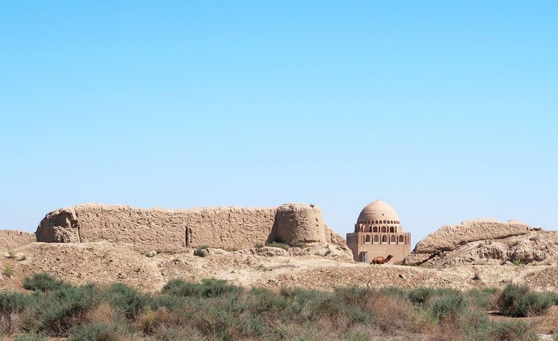 Mausoleum of Sultan Sanjar with camel