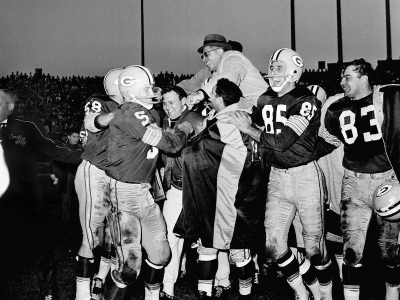 Max McGee with The Green Bay Packers football team after clinching the NFL Western Conference title
