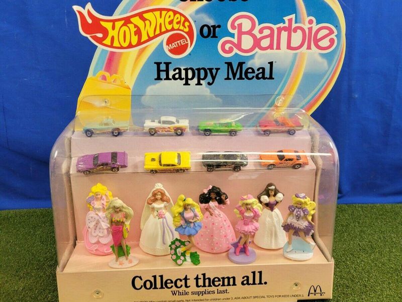 McDonalds Hot Wheels & Barbie Happy Meal Toy Prize Store Display