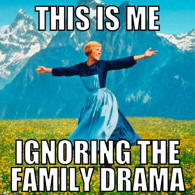 Me ignoring the family drama meme