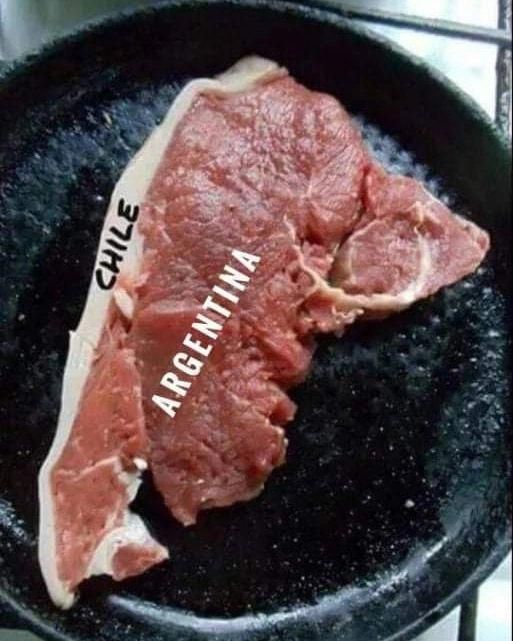 Meat map of South America
