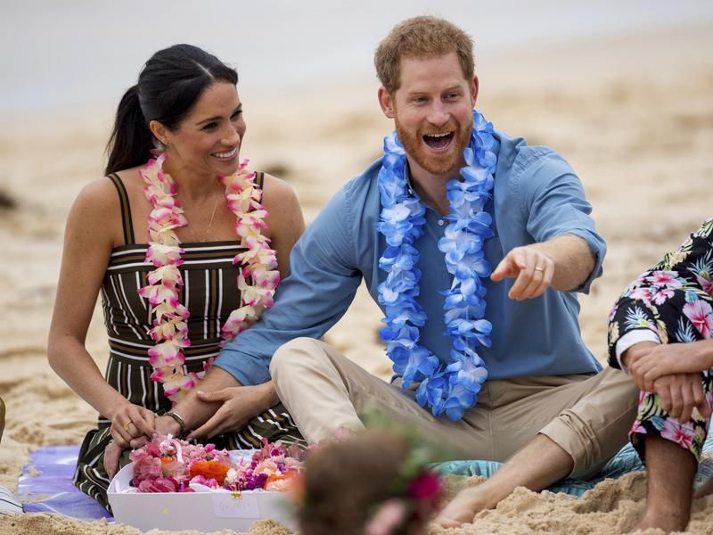Meghan and Harry at the beach