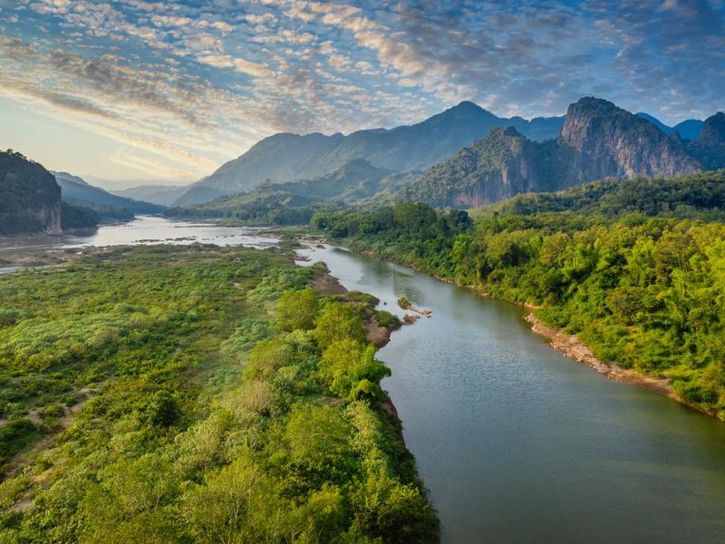Mekong River in Laos Luang Prabang Pak Ou