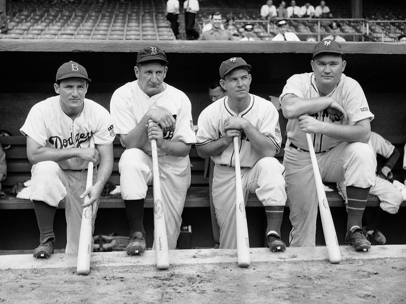 Mel Ott and others pose