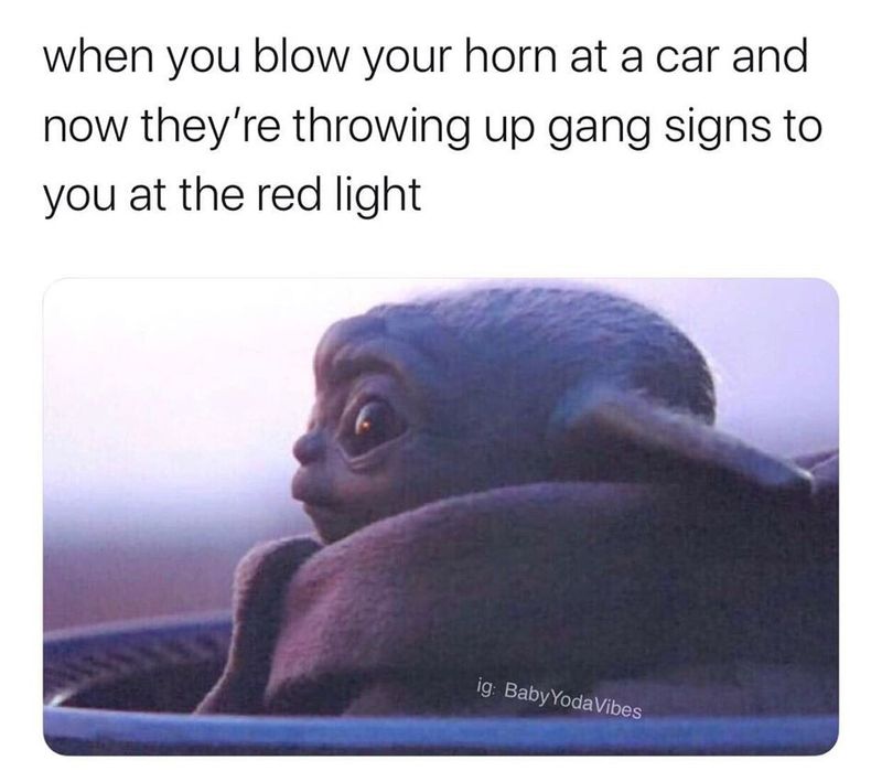 Meme about honking your horn