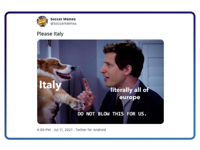 Meme about Italy needing to win match