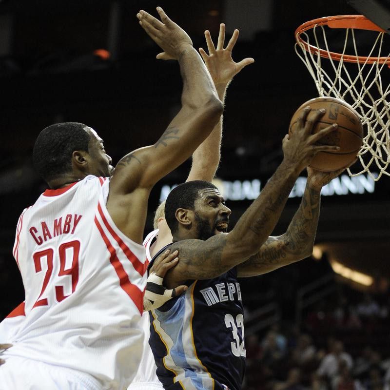 Memphis Grizzlies' O.J. Mayo goes to basket