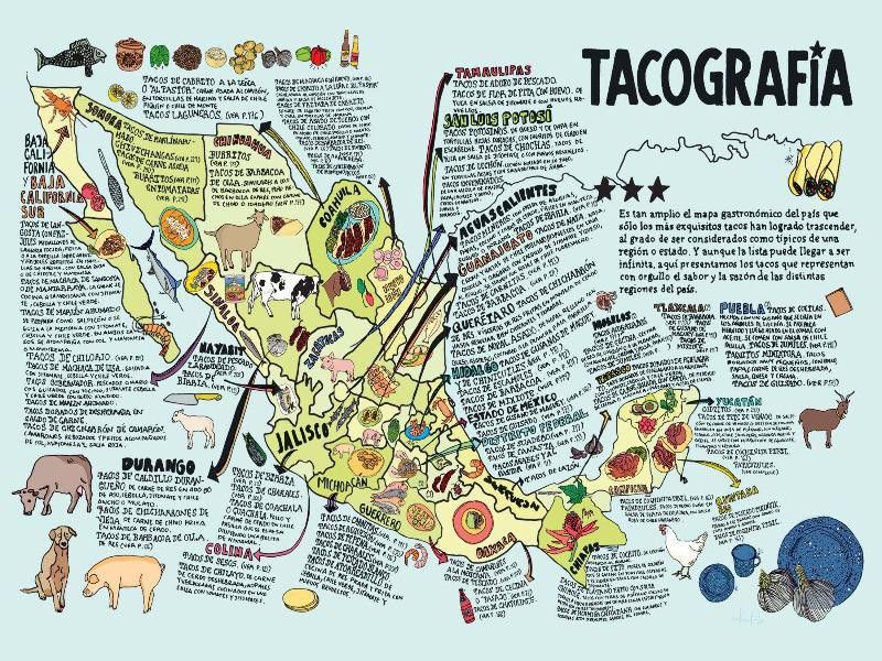 Mexico taco map