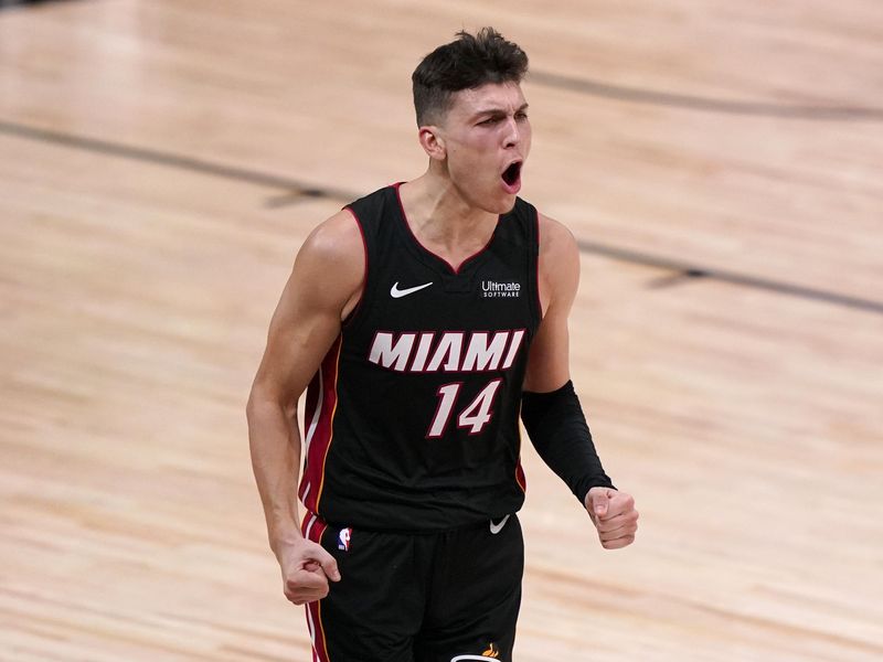 Miami Heat guard Tyler Herro celebrates