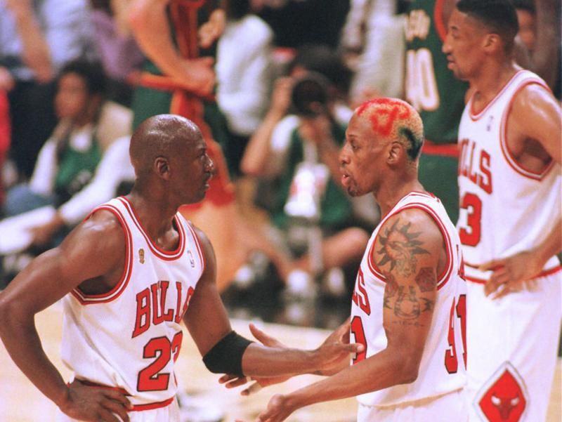 Michael Jordan, Dennis Rodman, Scottie Pippen