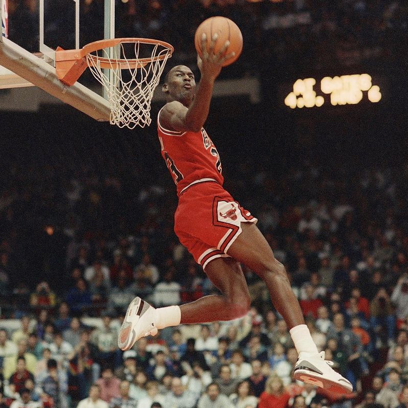 Michael Jordan dunks ball
