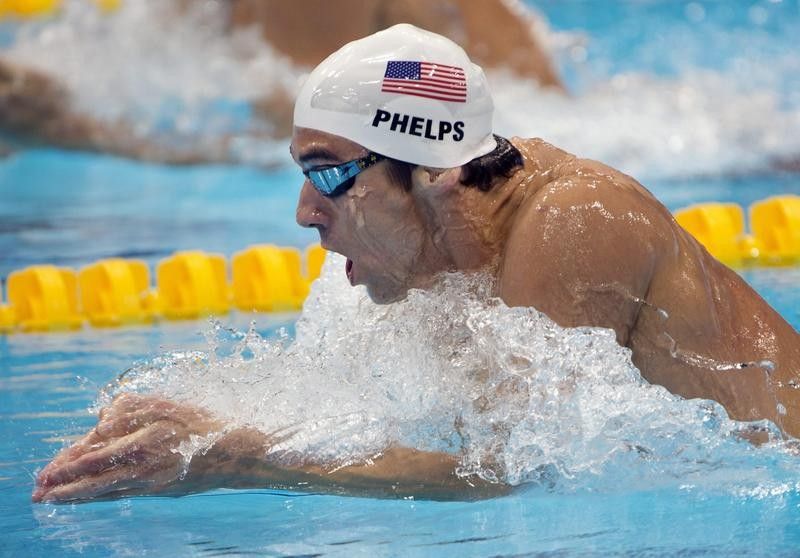 Michael Phelps swims in 200-meter medley at the 2012 London Olympics