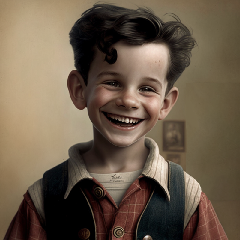 Mickey Mouse as a human child.