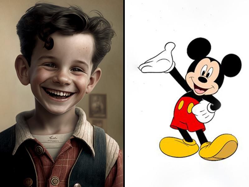Mickey mouse as a human child