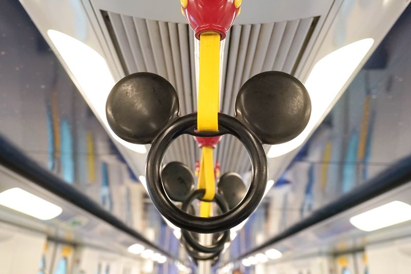 Mickey-shaped bus handles