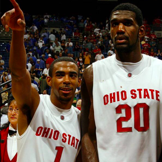 Mike Conley and Greg Oden looking out