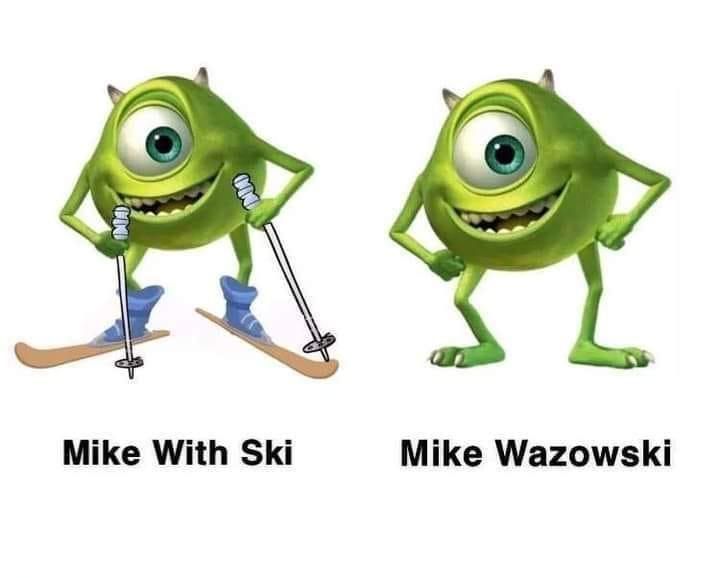 Mike with ski vs. Mike Wazowski