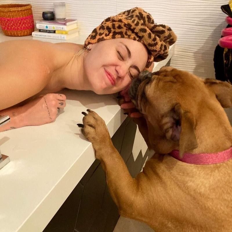 Miley Cyrus and Kate Moss the Dog