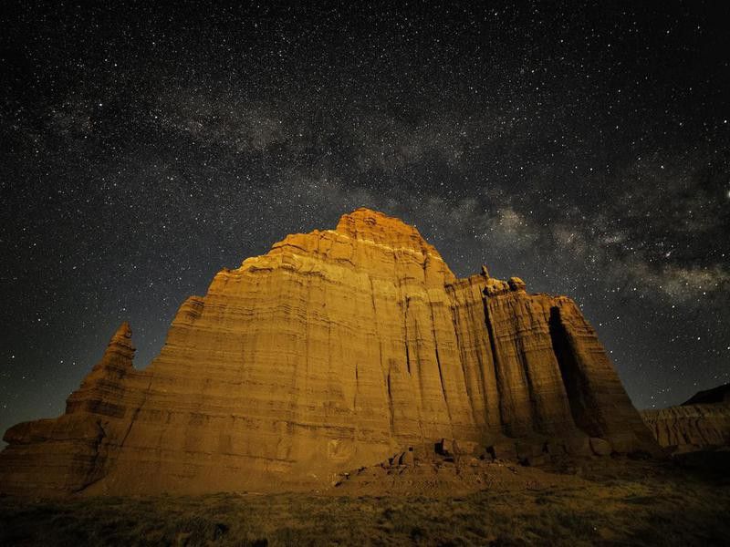 Milky Way over Temple of the Moon, Cathedral Valley