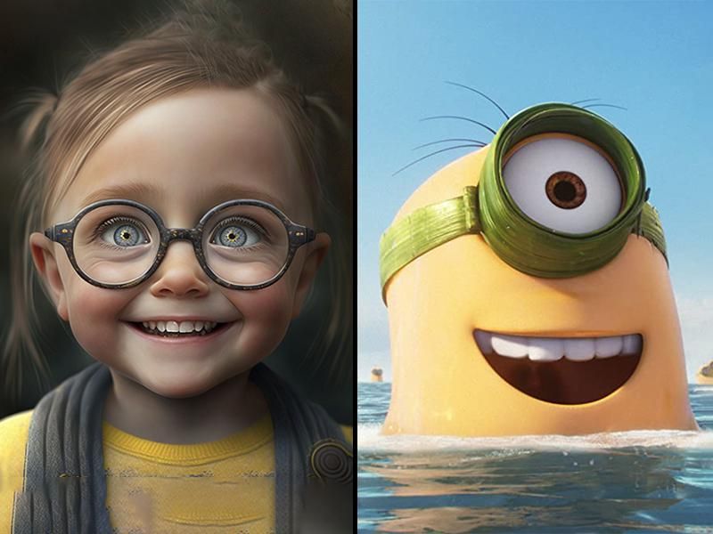 Minion animated character as child