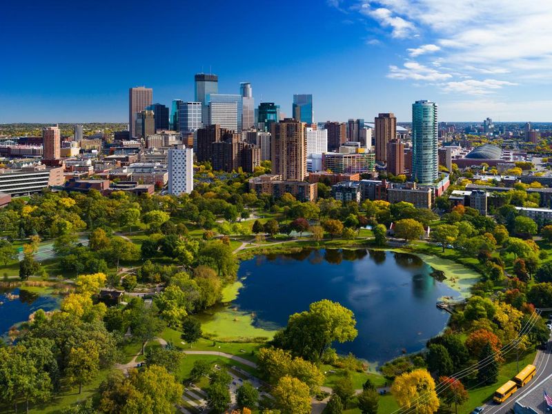 Minneapolis downtown skyline with Loring Park