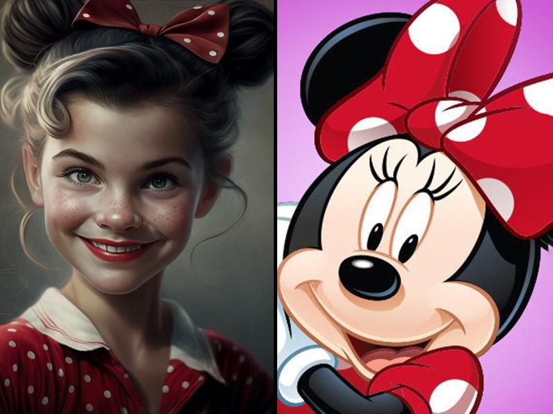 Minnie Mouse as a human child