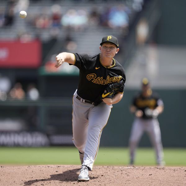 Pittsburgh Pirates pitcher Mitch Keller works against the San Francisco Giants during the first inning of a baseball game in San Francisco, Wednesday, May 31, 2023. (AP Photo/Tony Avelar)
