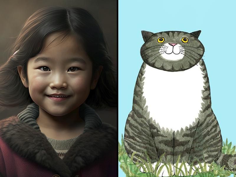 Mog the cat as a human child
