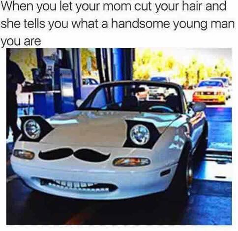 Mom giving a haircut meme