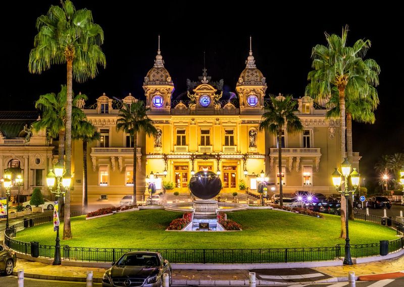 Monte Carlo Casino at night in Monaco