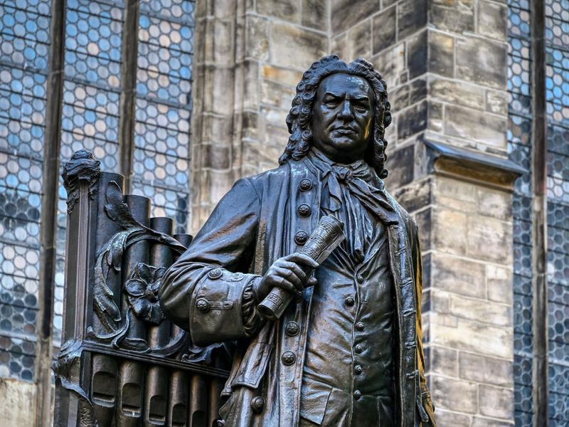 Monument to composer Johann Sebastian Bach in Leipzig