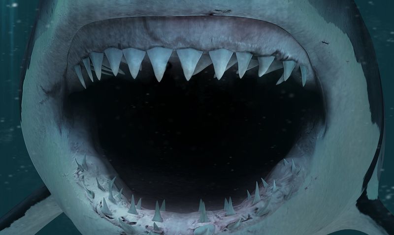 Mouth of a great white shark