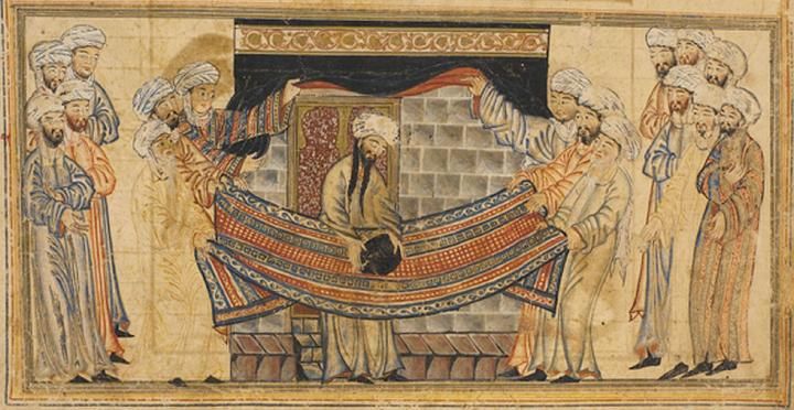 Muhammad lifts the Black Stone