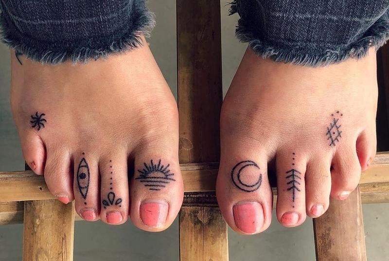 Multiple Toe Tattoos