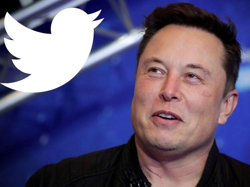 Musk and Twitter logo