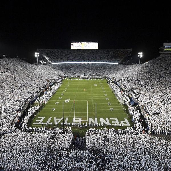 Penn State gets ready to take the field for their NCAA college football game against Minnesota amidst a "Whiteout" crowd at Beaver Stadium, Saturday, Oct. 22, 2022, in State College, Pa. (AP Photo/Barry Reeger)