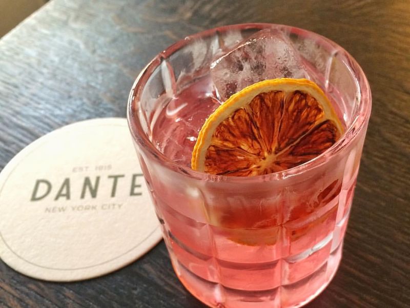 Negroni cocktail at Dante bar New York
