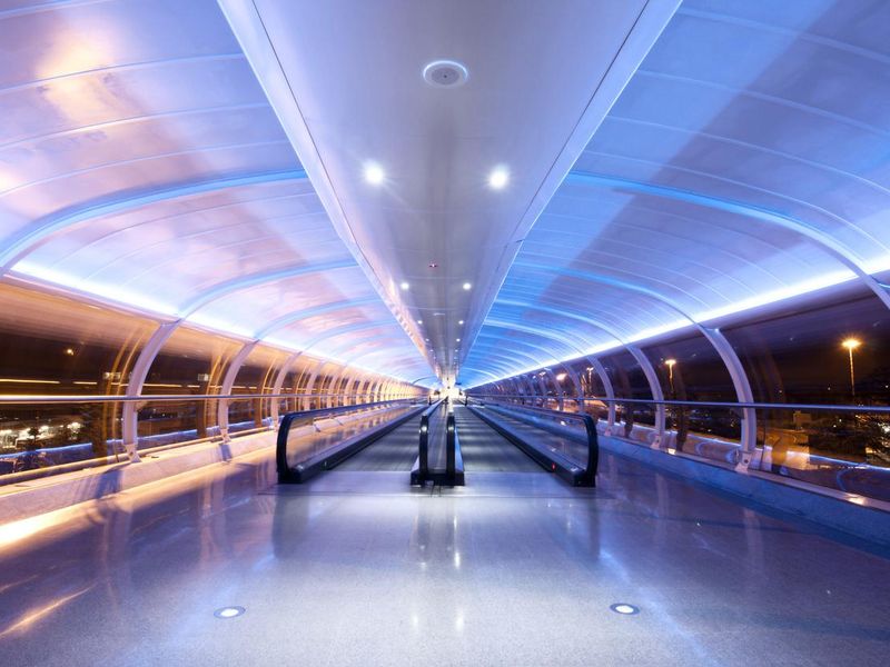 Neon Tunnel at Manchester Airport