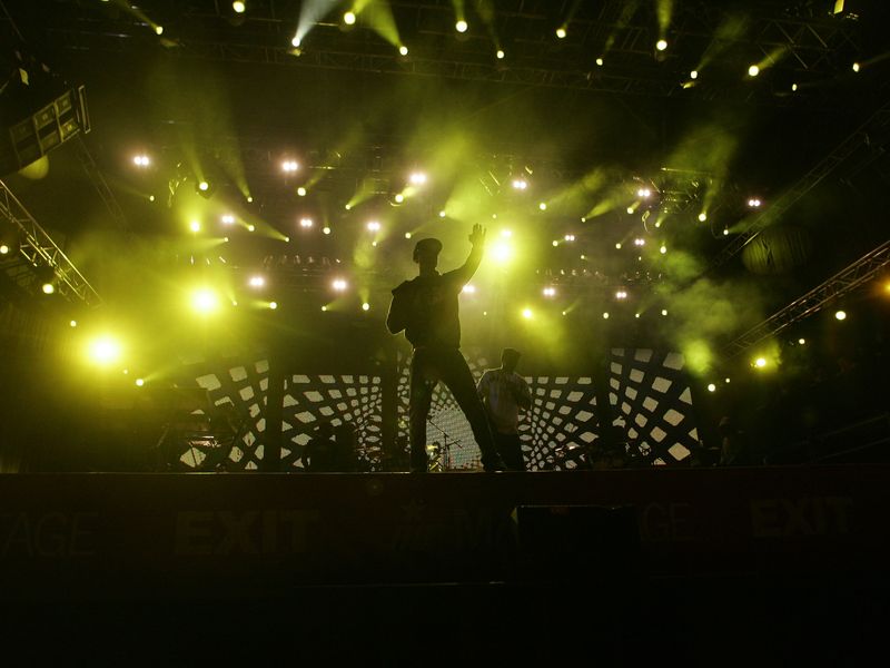 N.E.R.D. band perform during Exit music festival