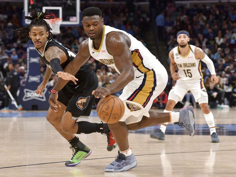 New Orleans Pelicans forward Zion Williams and Memphis Grizzlies guard Ja Morant