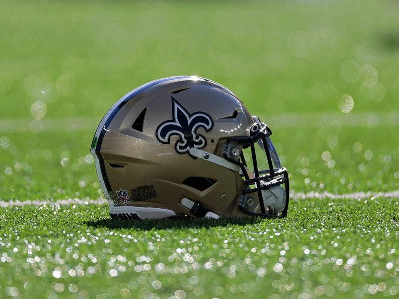 New Orleans Saints logo on helmet