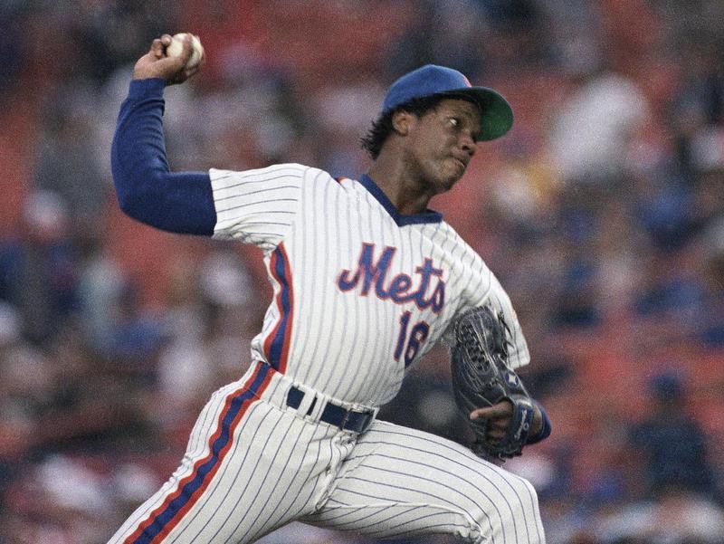New York Mets Pitcher Dwight Gooden delivers pitch