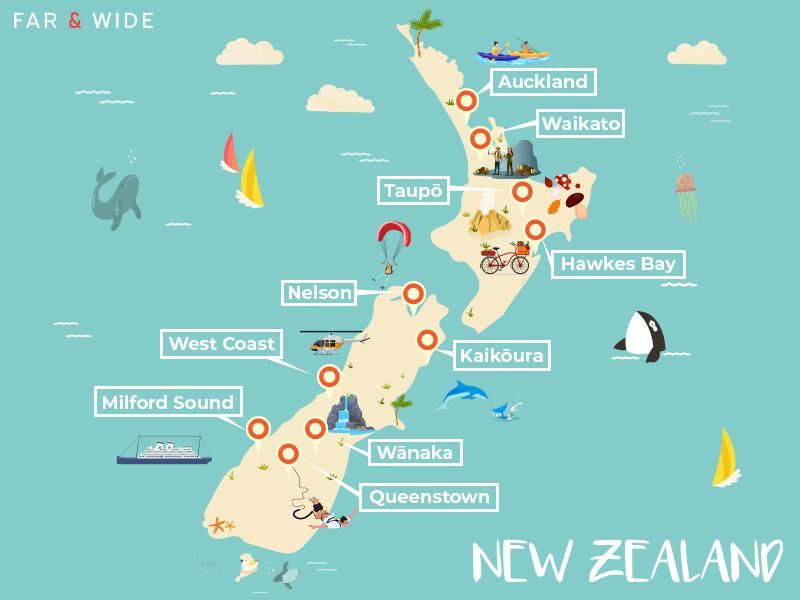 New Zealand adventure map