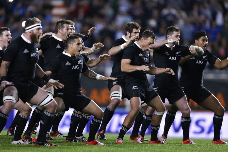 New Zealand's All Blacks perform a haka dance