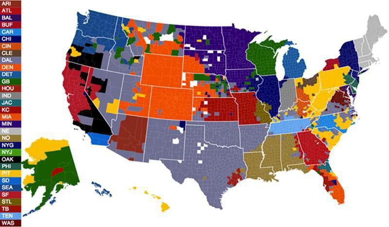 NFL fan map