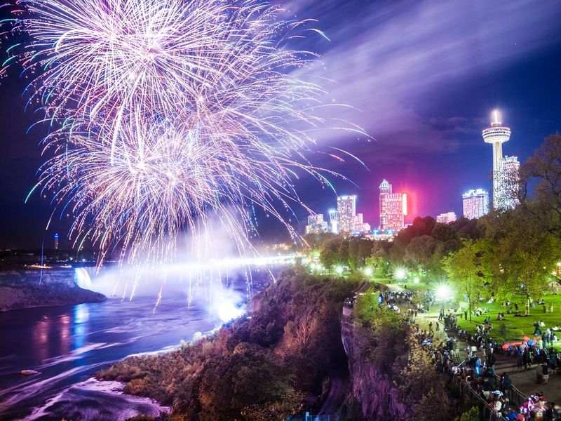 Niagara Falls fireworks and light show in Canada